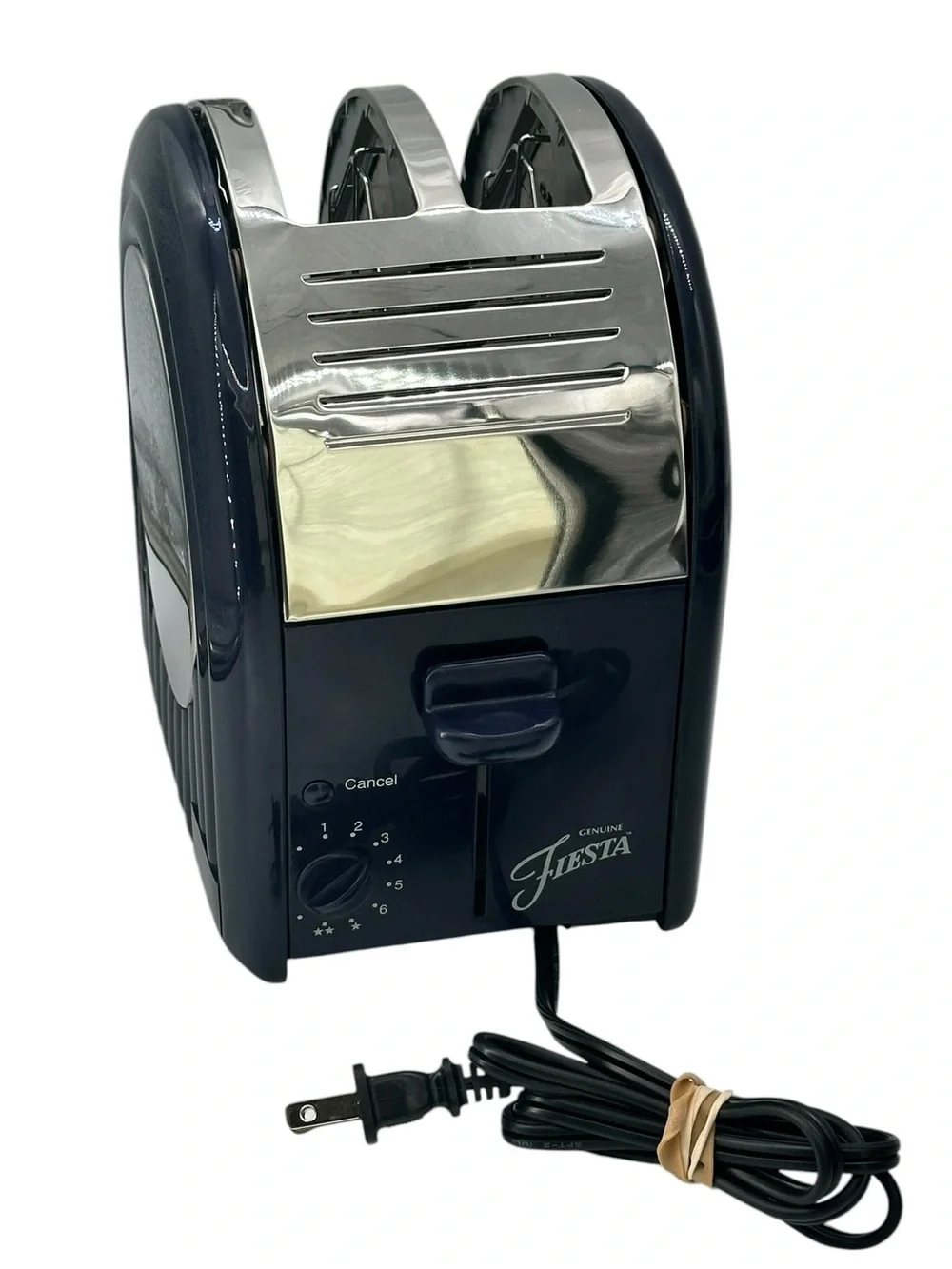 Fiesta 2-Slice Toaster Cobalt Blue Chrome TS-2012 Retro/VTG 6 Settings Pristine